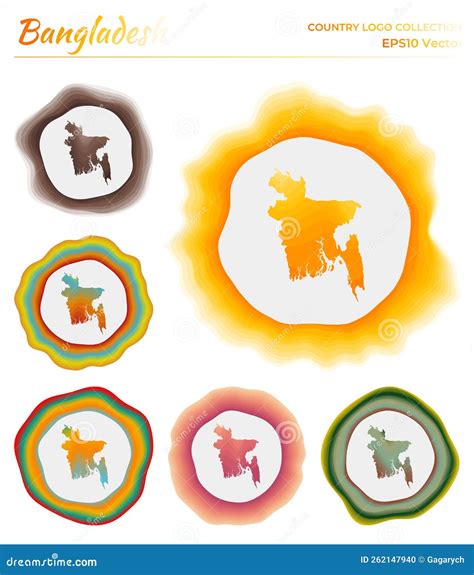 Bangladesh Logo. Grunge Sunburst Poster With Map. Vector Illustration | CartoonDealer.com #268178976