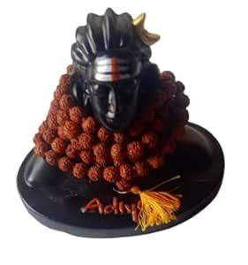 Buy Adiyogi with Rudraksha Mala Statue for Car Dashboard, Small Size ...