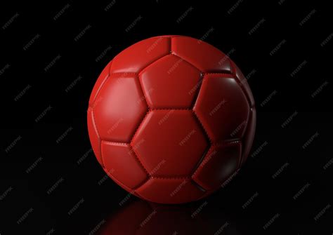 Premium Photo | Classic red soccer ball isolated on black background 3D ...