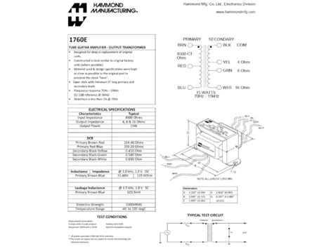 Tube-Town Store - Hammond 1760E Spare for Fender 125A10B / 022913 ...