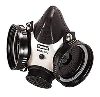 MSA 808053 Comfo Classic Half-Mask Facepiece Respirator, Medium, Black ...