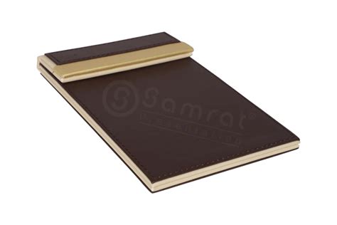 Leatherette Notepad - Leatherette Cream & Brown Notepad Manufacturer ...