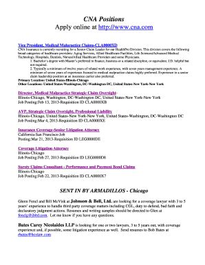 Fillable Online CNA Positions Fax Email Print - pdfFiller