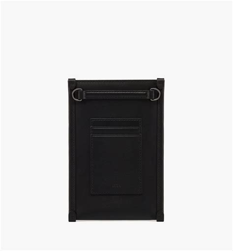 One Size Aren Lanyard Phone Case in Spanish Calf Leather 블랙 | MCM ®KR