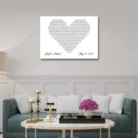 Buy Wedding Song Lyrics on Canvas, Wedding Poster, Canvas Roll, First ...