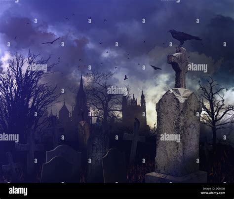Cemetery Graveyard Night High Resolution Stock Photography and Images ...