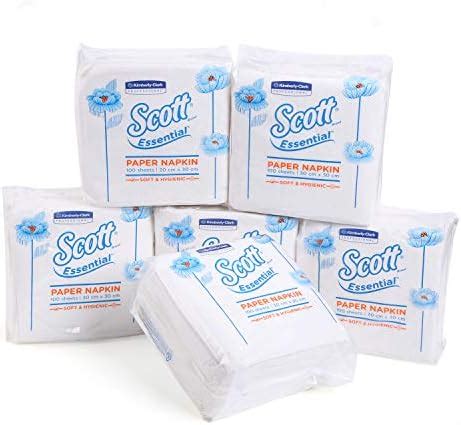 Scott® Essential Tissue Paper Napkins, 100 Pulls, Pack of 6 (Total 600 ...