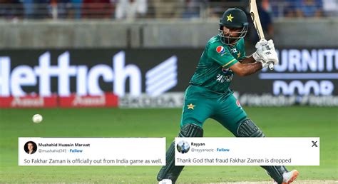 “So Fakhar Zaman is officially out from India game as well” – Fans ...