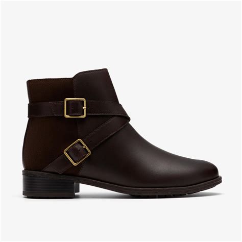 Womens Havisham Bay Brown Leather Ankle Boots | Clarks