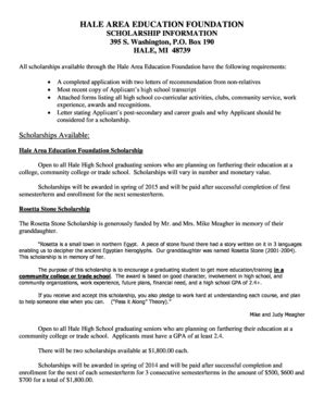 Fillable Online Hale area education foundation - Hale Area Schools Fax ...