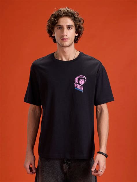 Men’s Oversized Bold Graphic Tee | Black – Wrogn