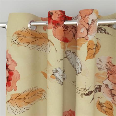 Buy Saddle Beige Printed Super Soft Cotton Door Curtain - 110x270cm ...