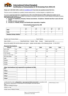 Fillable Online isb ac ISB Immunization form 2015-16 1 1 1docx - isb ac ...