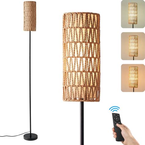 Boho Farmhouse Floor Lamps for Living Room, with Remote Control ...