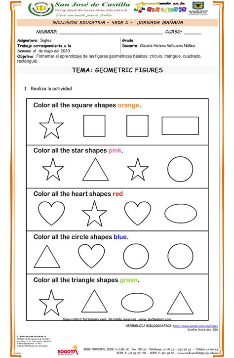 TALLER - figuras geométricas INGLES