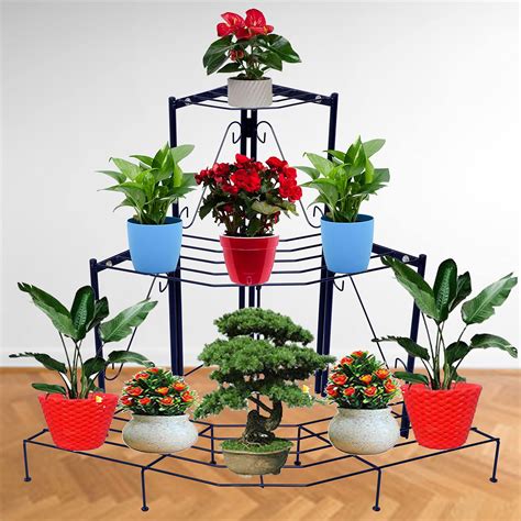 Green Gardenia Iron Plant Stand/Plant Stand for Balcony/Flower Pot ...