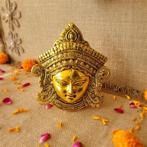 Auspicious Brass Durga Wall Decor - Serene Strength