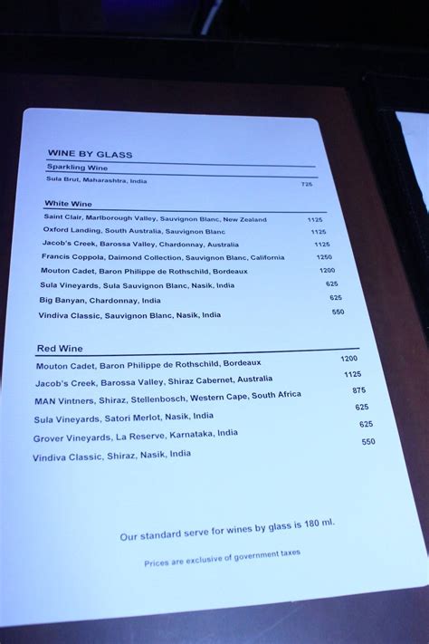 Menu at Obsidian Sports Bar,Mövenpick, Bengaluru, 115 Pipeline Road