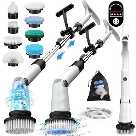 Amiluo Electric Spin Scrubber, Cordless Shower Scrubber Bathroom ...