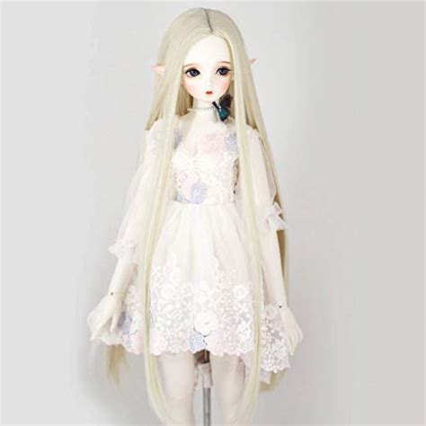 MUZI Wig 1/3 Heat Resistant Fiber Long Blonde Straight Fairy Maiden SD ...