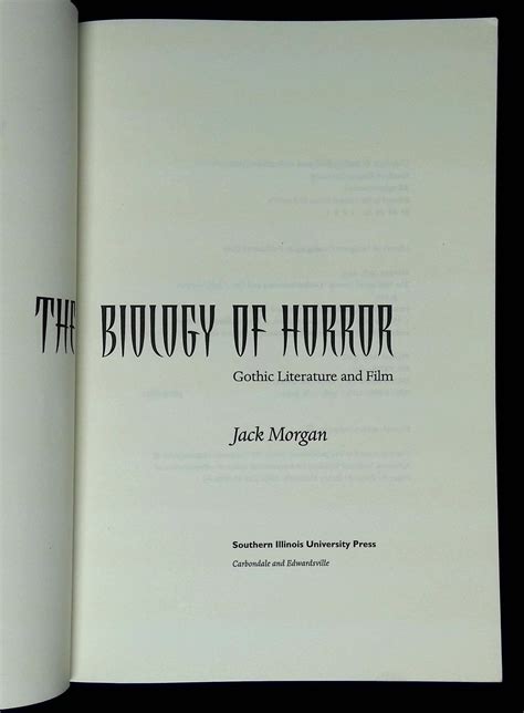 The Biology of Horror: Gothic Literature and Film | Jack Morgan | First ...
