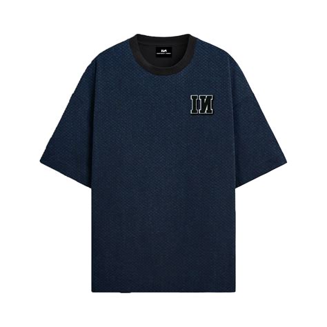Denim Patch Oversized T-Shirt - (Blue)
