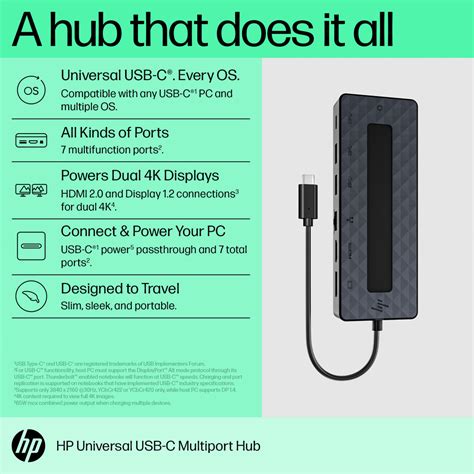 HP 50H55AA Universal USB-C Multiport Hub - tpstech.in