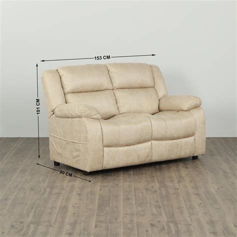 Buy Denver Faux Leather 2-Seater Sofa - Beige from Home Centre at just ...