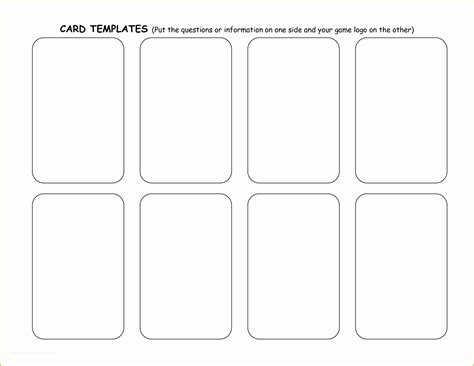 Free Printable Card Templates Of Best S Of Game Card Template Board ...