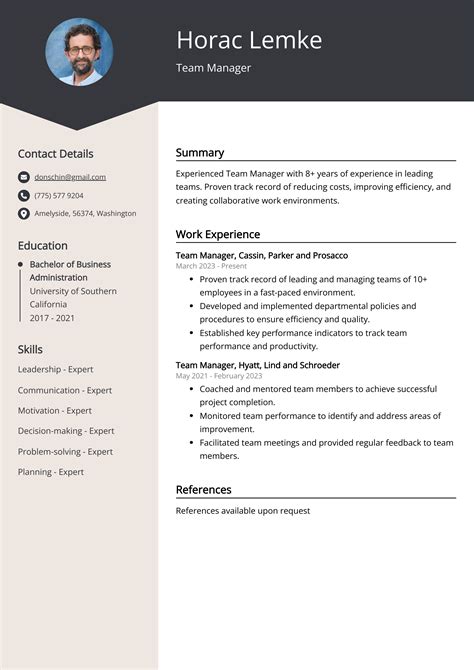 Manager Resume Examples 的图像结果