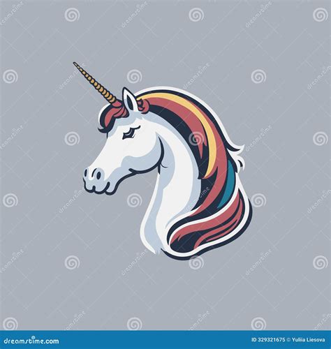 Simple Illustration of Head of Unicorn in Flat Design, Can Be Use As ...