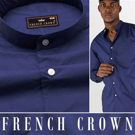 Gunmetal Blue Formal/Casual Plain-Solid Premium Cotton Shirt For Men ...