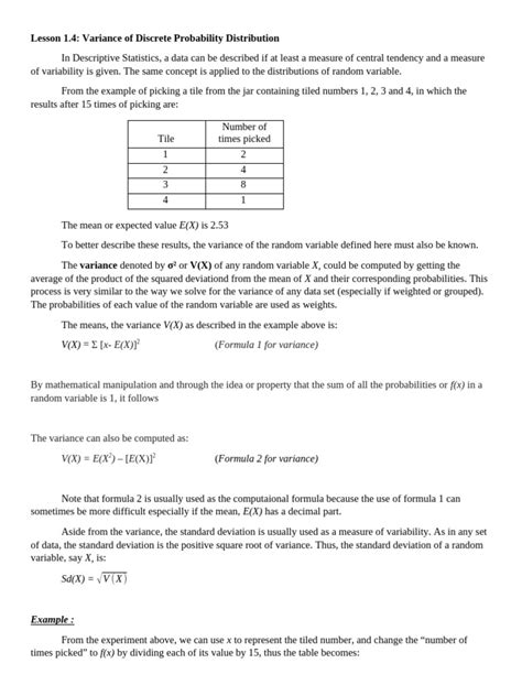 Image result for Variance of Probability Distribution