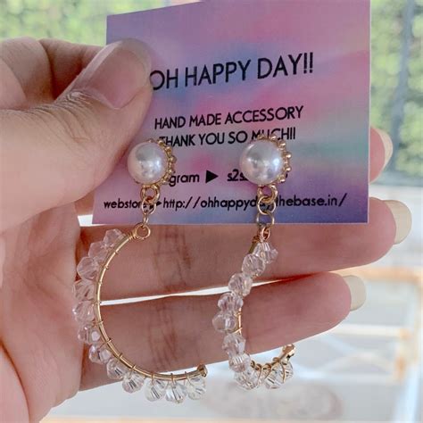 pearl half hoop pierce♡ | ohhappyday