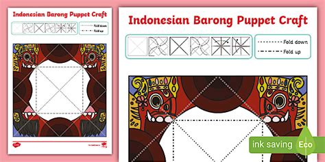 Indonesian Barong Puppet Paper Craft