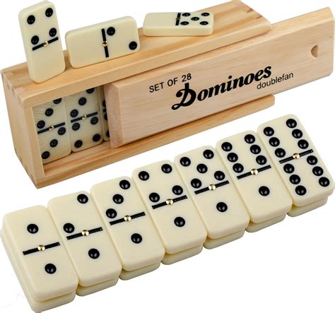 Doublefan Classical Double Six Dominos Game Set with Spinner, Double 6 ...
