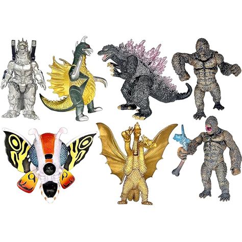 Buy TwCare Set of 7 Godzilla Toys with Carry Bag, Movable Joint Action ...