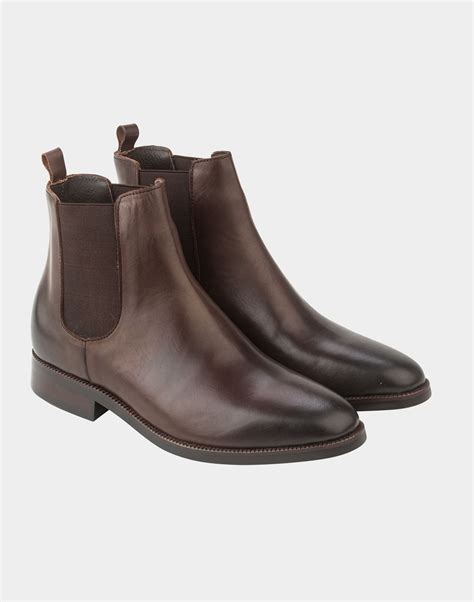 Brown Leather Ankle Boots - Bottega Del Sarto