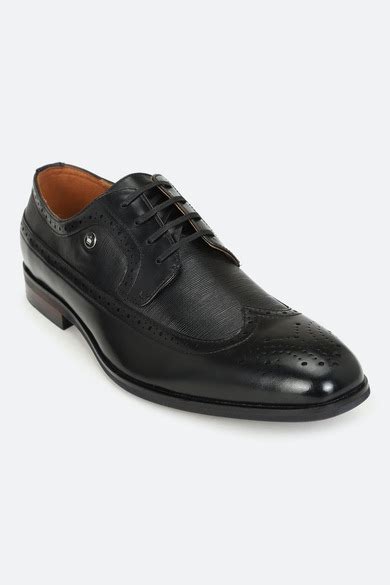 Buy Men Black PU Lace Up Shoes Online - 790826 | Louis Philippe
