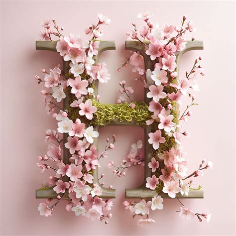 Delicate Floral Monogram Letter M with Wildflowers Design Monogram - Playground