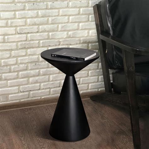 Brown Walnut End Table Small Round Drink Table – 24.8" Height, Pedestal ...