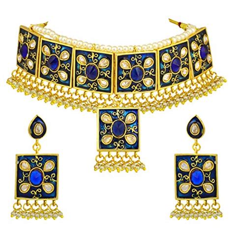 Buy Peora 18K Gold Plated Original Hand Work Meenakari Padmavati Choker ...