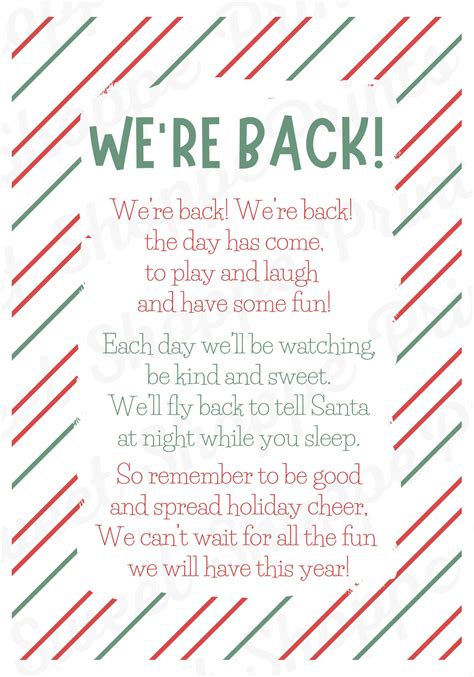 We're Back! Elf Letter - Etsy