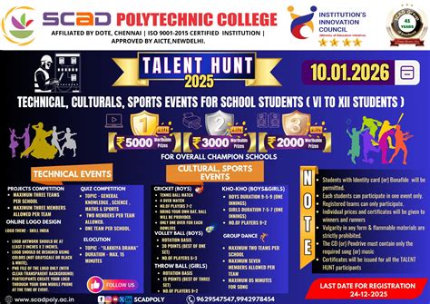 Talent Test 2026 | SCAD POLYTECHNIC COLLEGE, Tirunelveli
