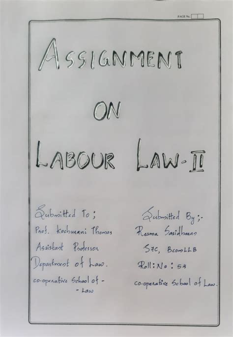 Labour law 2 - Case law on minimum wage act - ON &' ,_J,,,,,; H- J To ...