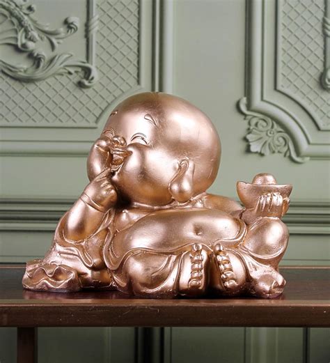 Buy THE WHITE INK DECOR Monk Showpiece - Golden Statue for Inner Peace ...