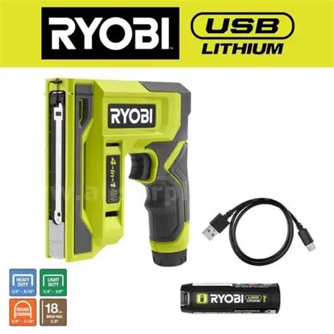 USB Lithium Cordless Craft 4-in-1 Stapler/Nailer Kit with 3.0 Ah ...