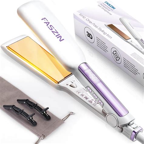 Faszin Professional Wide Hair Straightener, 42mm Plate, Titanium ...