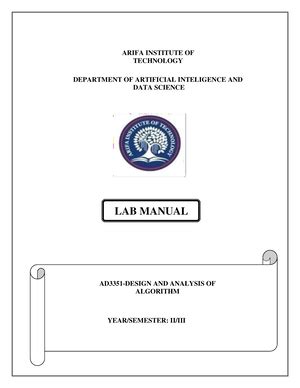 DATABASE DESIGN MANAGEMENT MANUAL - ARIFA INSTITUTE OF TECHNOLOGY ...
