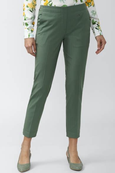 Buy Women Green Solid Formal Regular Fit Trousers Online - 711132 | Van ...